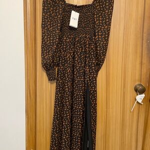 Opt Women's Brown Midi Dress